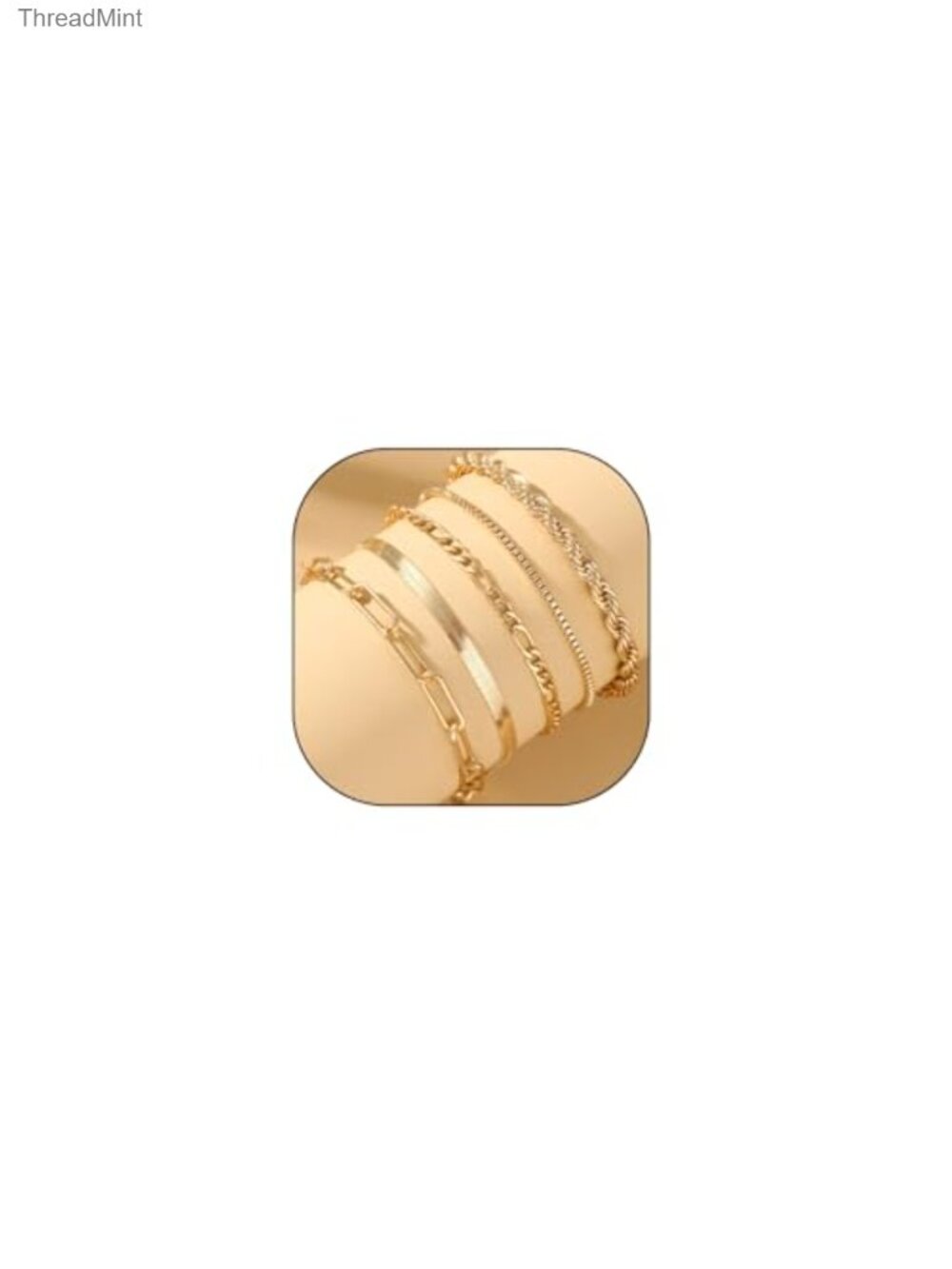 6 Piece Gold Bracelet Stack Set Dainty Layered Chain Bracelets For Women